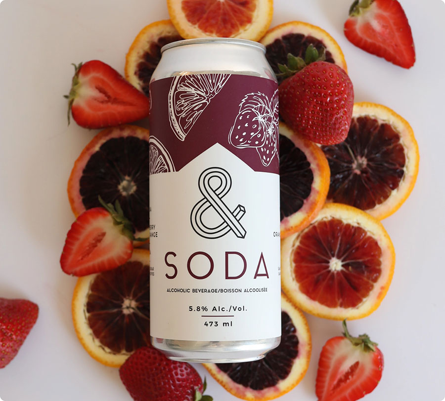 Strawberry blood orange soda