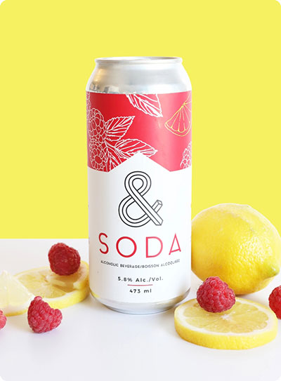 Lemon raspberry soda can